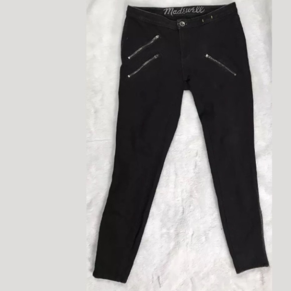 Madewell Womens Jeans Black Ankle Zippers Pockets